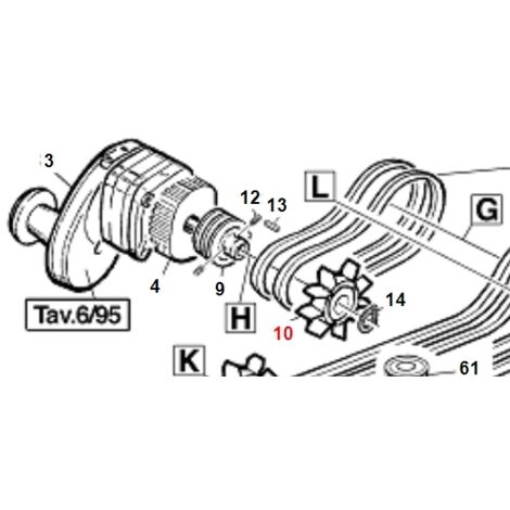 Ventilateur THORGREN D160 pour moteur ORIGINAL GIANNI FERRARI 01.30.00.0132