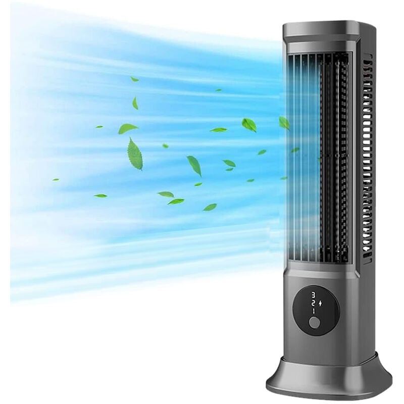 Merkmak - Ventilateur Tour de Bureau Oscillant pour refroidissement 3 vitesses de vent Alimente par usb Affichage led pour chambre salon bureau Gris