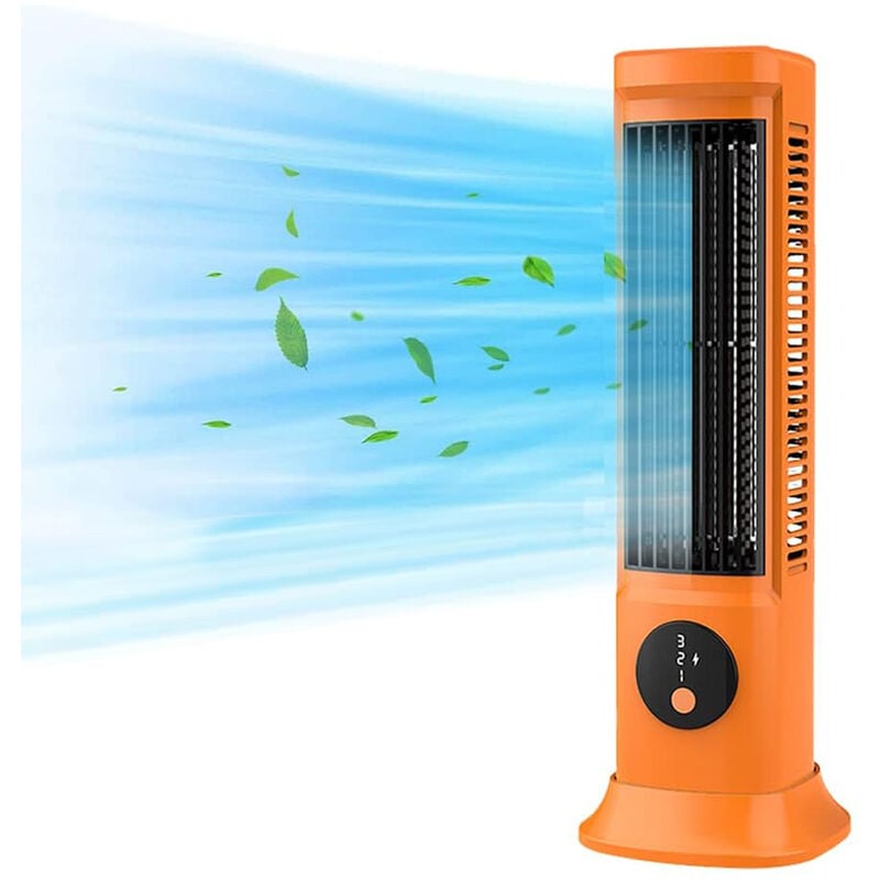 Merkmak - Ventilateur Tour de Bureau Oscillant pour refroidissement 3 vitesses de vent Alimente par usb Affichage led pour chambre salon bureau Orange