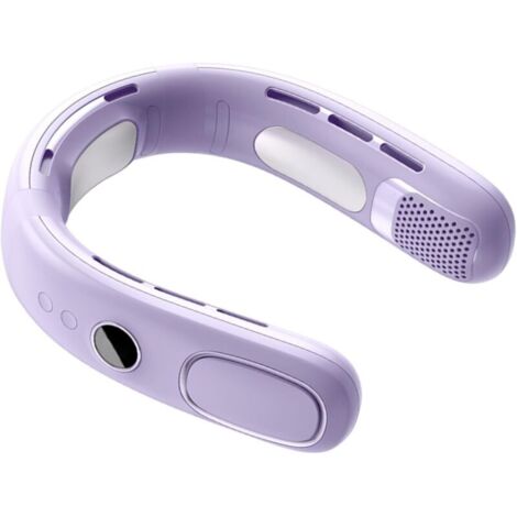 Ventilateur tour de cou portable sans pales à suspendre - Ventilateur miniature de climatisation rechargeable par USB,Violet