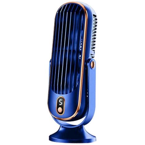 Ventilateur tour sans pales pivotant à 720°, ventilateur oscillant silencieux bleu--