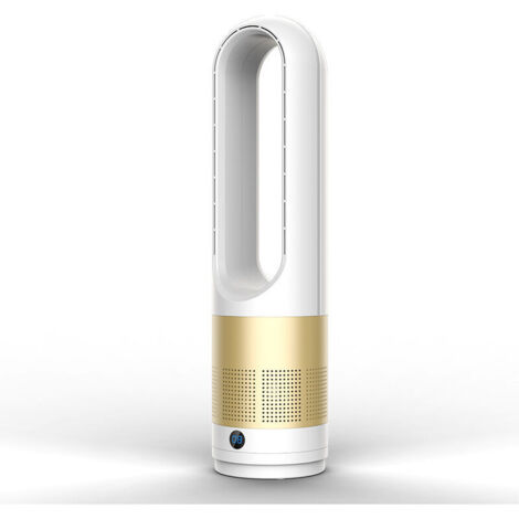 Ventilateur tour sans pales,18pouces, refroidissement uniquement, 8 vitesses, minuterie de 8 heures, rotation à 80°, affichage LED, adapté aux pièces à domicile et aux bureaux