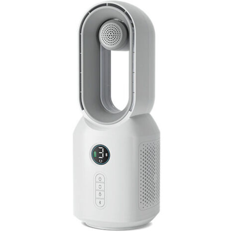 Ventilateur tour silencieux, ventilateur de table, petit ventilateur, 3 vitesses de vent, ventilateur à batterie rechargeable USB 4000 mAh, ventilateur portable sans pales, ventilateur haut-parleur Bl