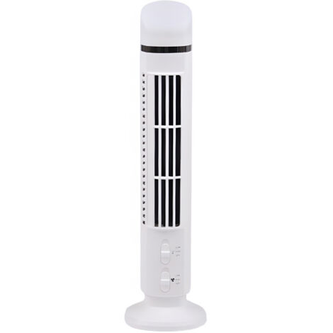 Ventilateur tour vertical de 38 cm (15 pouces) à rotation à 360° avec 2 vitesses, noir et blanc.