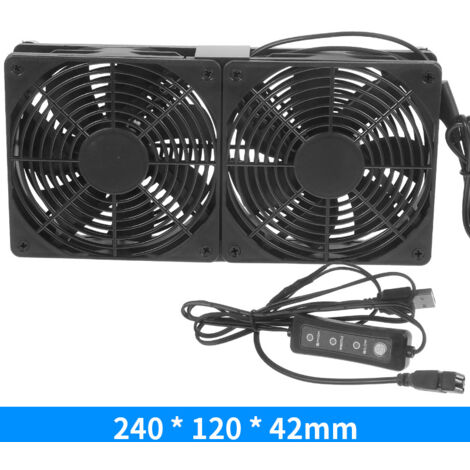 AUTRES Ventilateur USB 2 en 1 pour PC, 120 mm, double rangée avec 3 vitesses réglables, petit ventilateur USB de 12cm, pour PS5, ordinate