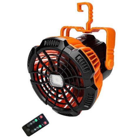 Ventilateur USB avec lumière LED rechargeable et télécommande pour le camping en plein air