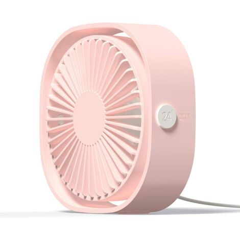 Ventilateur USB Mini Ventilateur Portable de Table Ventilateur Bureau Silencieux 3 Vitesses Réglable - Rose-Fei Yu