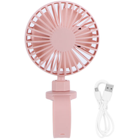 Ventilateur USB portable avec dragonne confortable - Mini ventilateur de voyage rose pour intérieur et extérieur