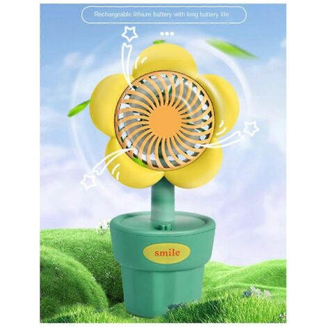 Ventilateur USB portable rechargeable, mini ventilateur portatif, style mignon rose ---