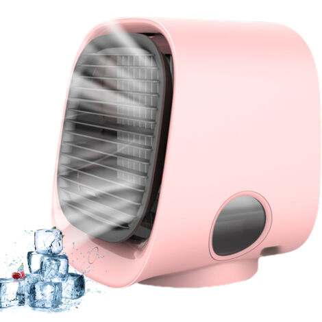 Ventilateur USB portable silencieux - Rafraîchisseur d'air avec humidification pour bureau, maison, chambre et voyage