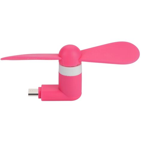 Ventilateur USB portable ultra silencieux pour smartphones Android OTG - Mini ventilateur USB micro USB - Rose Rouge