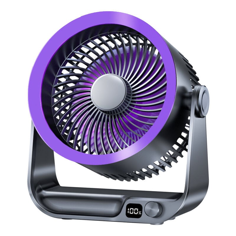 Ventilateur USB Silencieux Avec Refroidissement Puissant, 10 Vitesses RéGlables à 180° Avec éCran Led Et Fonction De Montage Mural, IdéAl Pour