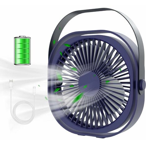 LAVENT Mini ventilateur électrique à pile rechargeable portable pour bureau  BLEU