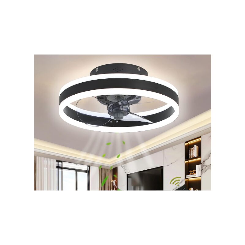 Choyclit - Ventilateurs de Plafond Avec lampe, Ventilateur Silencieux Plafond avec Led Lumiere et Télécommande,Bedroom Plafonnier Dimming Timing 6