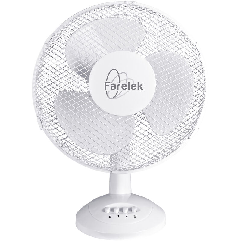 Farelek - Ventilateur sur pied miami 40W 3 vitesses D30cm Blanc