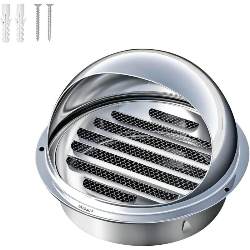 Ventilation Grille, Grille D'aération en Acier Inoxydable, Ronde Grille Ventilation Hotte, Grilles de Ventilation Sphériques, 200mm
