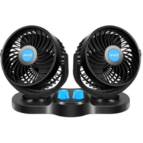 Ventilator 12 Volt: Kfz-Doppel-Ventilator für 12-V-Anschluss, mit 2 Stufen, 6,5 Watt (Auto Innenraum, Lüfter 12V, Zubehör)