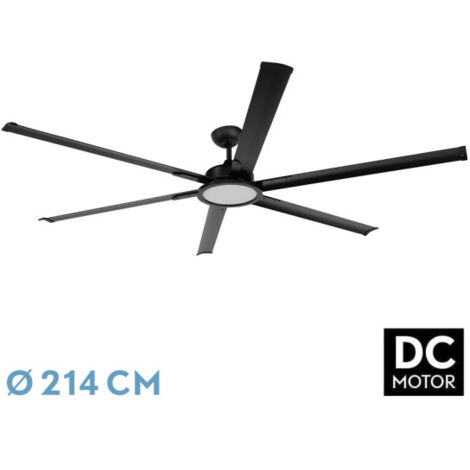 Ventilator dc almanzor 24w schwarz 6asp.214d dimmbar intensität 2950lm 3000k,4000k,6000k remote+ timer+ memory