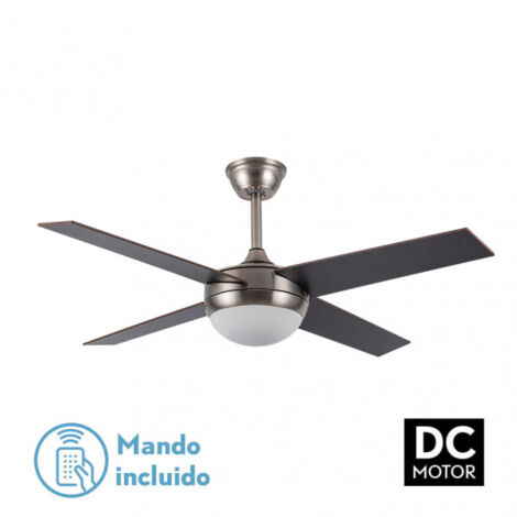 Ventilator dc ciro 2xe27 nickel 4 asp.rev. buche/wenge 35/45x116,8d Fernbedienung &amp Zeitschaltuhr