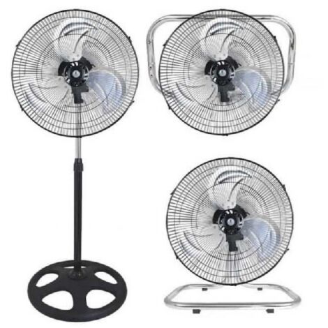 Ventilatore 3 in 1 – Piantana, Da Appoggio e Sospeso – Struttura in Acciaio