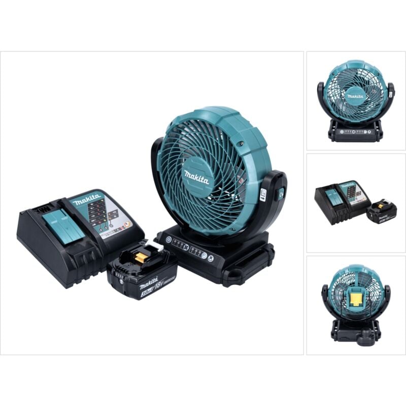 Ventilatore a batteria Makita dcf 102 RF1 18 v 18 cm + 1x batteria 3,0 Ah + caricabatterie