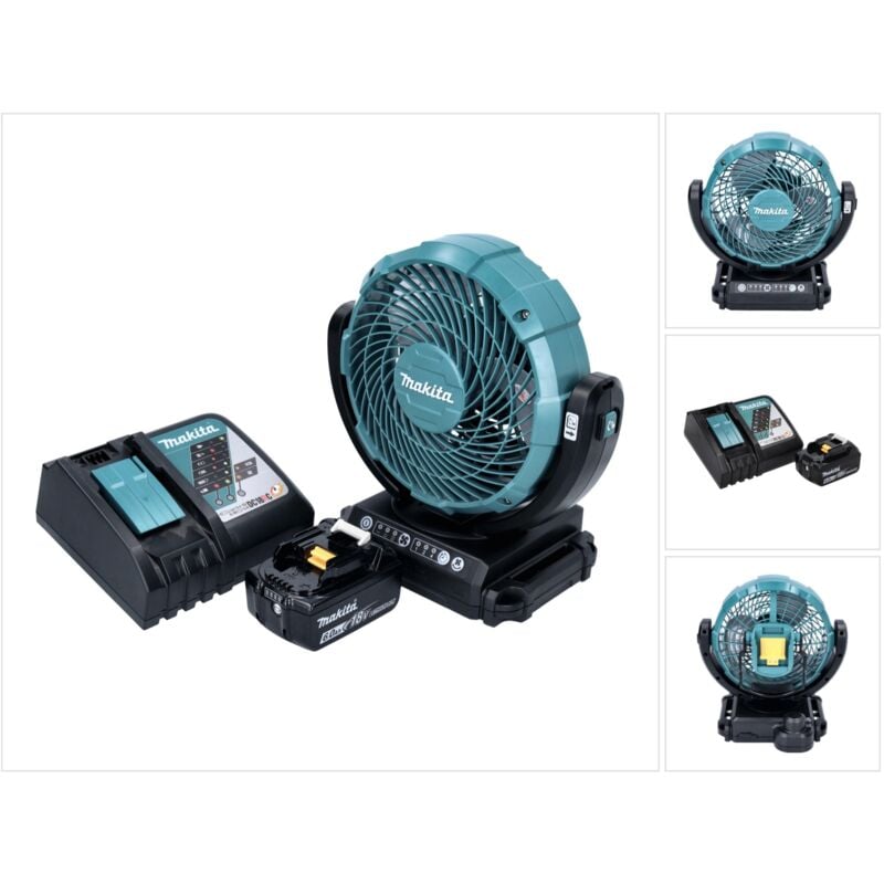 Ventilatore a batteria Makita dcf 102 RG1 18 v 18 cm + 1x batteria ricaricabile 6,0 Ah + caricabatterie