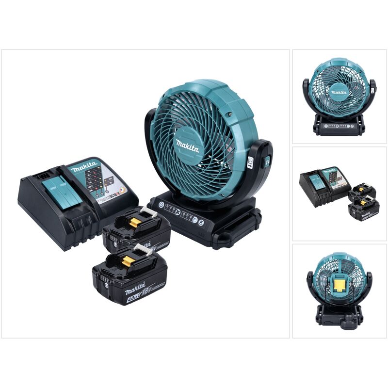 Ventilatore a batteria Makita dcf 102 rm 18 v 18 cm + 2x batteria 4,0 Ah + caricabatterie
