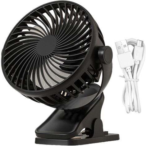 Ventilatore Per Passeggino Ricaricabile Con Clip - 3 Velocità, Luci LED, Per Seggiolino Auto E Viaggi