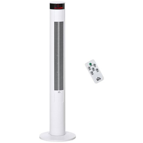 VENTILATORE A COLONNA CON 3 VELOCITÀ E 4 MODALITÀ. TIMER DI 12 H. PANNELLO LED E TELECOMANDO. BIANCO