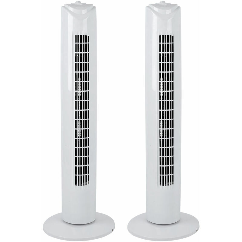 Image of Ventilatore a colonna Ventilatore a torre Ventilatore a torre di raffreddamento Ventilatore silenzioso a torre oscillante bianco, 3 livelli di