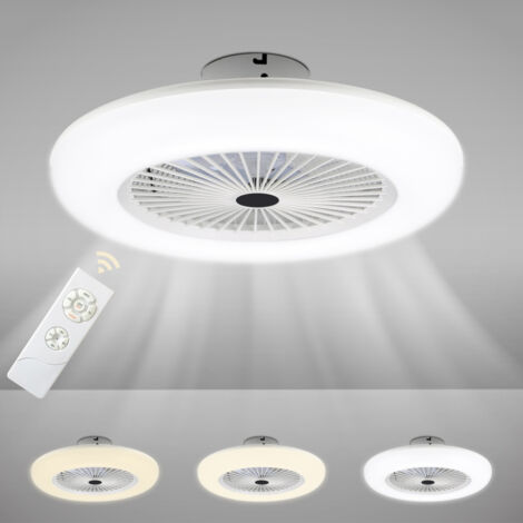Ventilatore a lampadario Lampada da soffitto LED regolabile silenziosa per camera-3 colori
