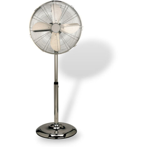Ventilatore a piantana 40W completamente in metallo con 4 pale e altezza regolabile