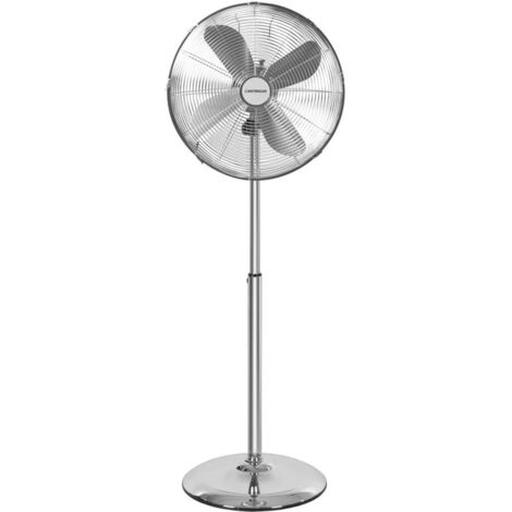 Ventilatore a Piantana da Terra 4 Pale in Acciaio 50W Base Tonda