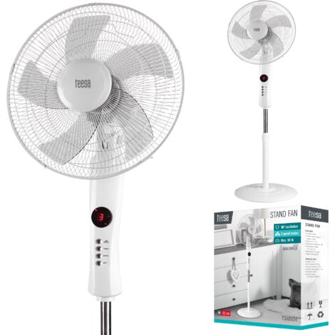 Ventilatore a piantana Teesa con telecomando, 3 velocità, timer.