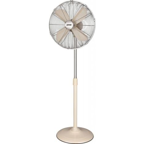 ZEPHIR Ventilatore A Piantana Vintage In Metallo Crema 40Cm