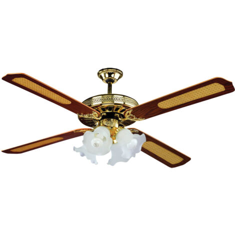 DCG Ventilatore a Soffitto Ø128cm con 4 Luci