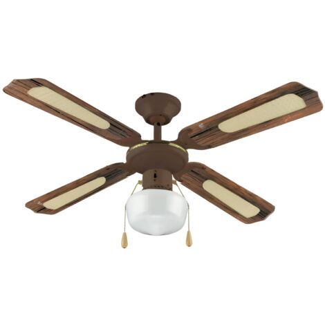 Ventilatore a soffitto 4 pale 55 Watt Vinco 70919 Marrone