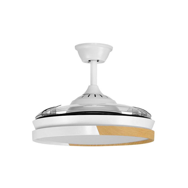 Image of Ventilatore da soffitto retrattile Fabrilamp EMPERADOR bianco e faggio (Ø 106 cm)