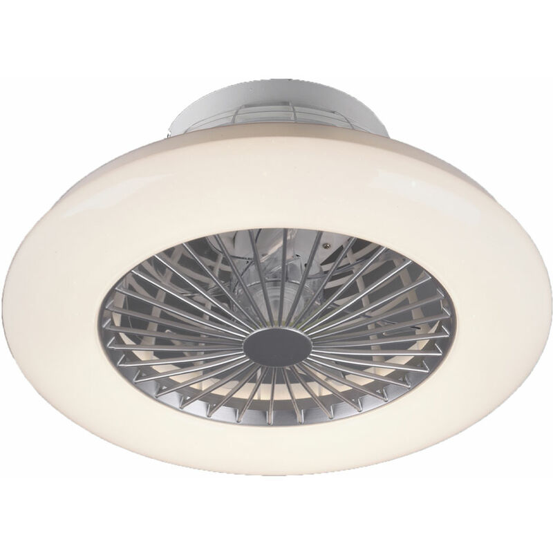 Image of Eurostore07 - ventilatore a soffitto / plafoniera 'stralsund' ø cm. 50 x h.16 - potenza luce 26,8 w
