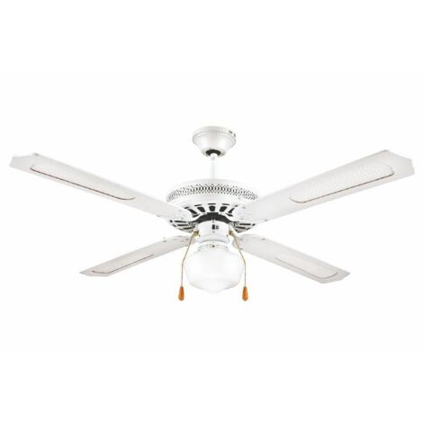 VENTILATORE A SOFFITTO WINDY 4 PALE 60 W IN ACCIAIO E LEGNO CON LAMPADA