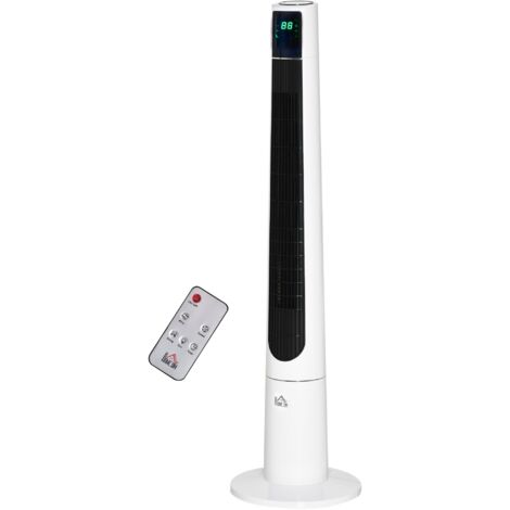 Ventilatore a Torre 50W a 3 Modalità e 3 Velocità con Timer da 12h Ø32x118.2 cm in ABS Bianco