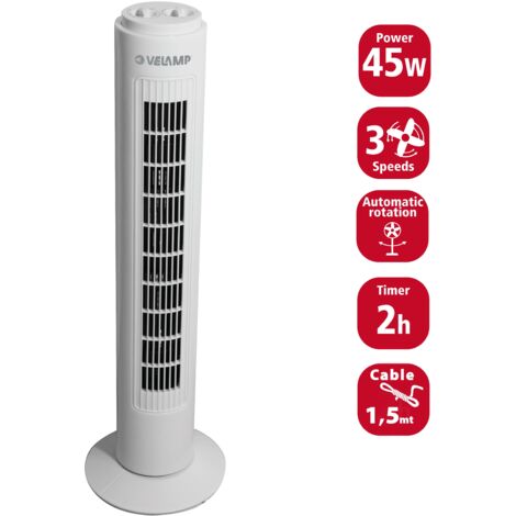 Ventilatore a torre alto 74 cm oscillante su 3 livelli