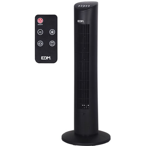 Ventilatore a Torre EDM Nero 60 W con Telecomando