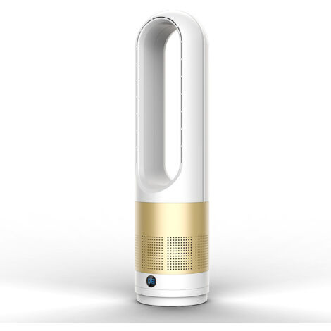 Ventilatore a torre senza pale, 18 pollici, solo raffreddamento, 8 velocità, timer da 8 ore, rotazione di 80°, display a LED, adatto per casa e ufficio