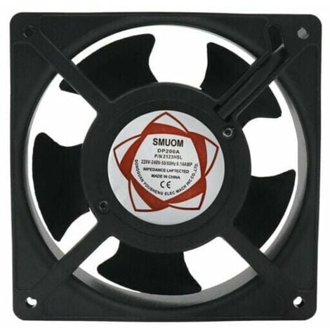 ALOVEZ Ventilatore assiale per camini Inseribile Alta temperatura Pale metalliche Silenzioso Universale 120 x 120 x 38 mm