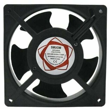 Ventilatore assiale per camino ad alta temperatura con pale metalliche, silenzioso, universale, 120 x 120 x 38 mm