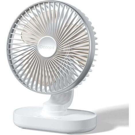 Ventilatore automatico oscillante da 30 dB - Ventilatore USB alimentato a batteria da 6600 mAh, 4 velocità per ufficio e uso esterno - Silenzioso