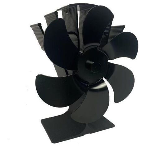 Ventilatore automatico per camino, 6 pale, nero, flusso d'aria elevato, ideale per l'inverno