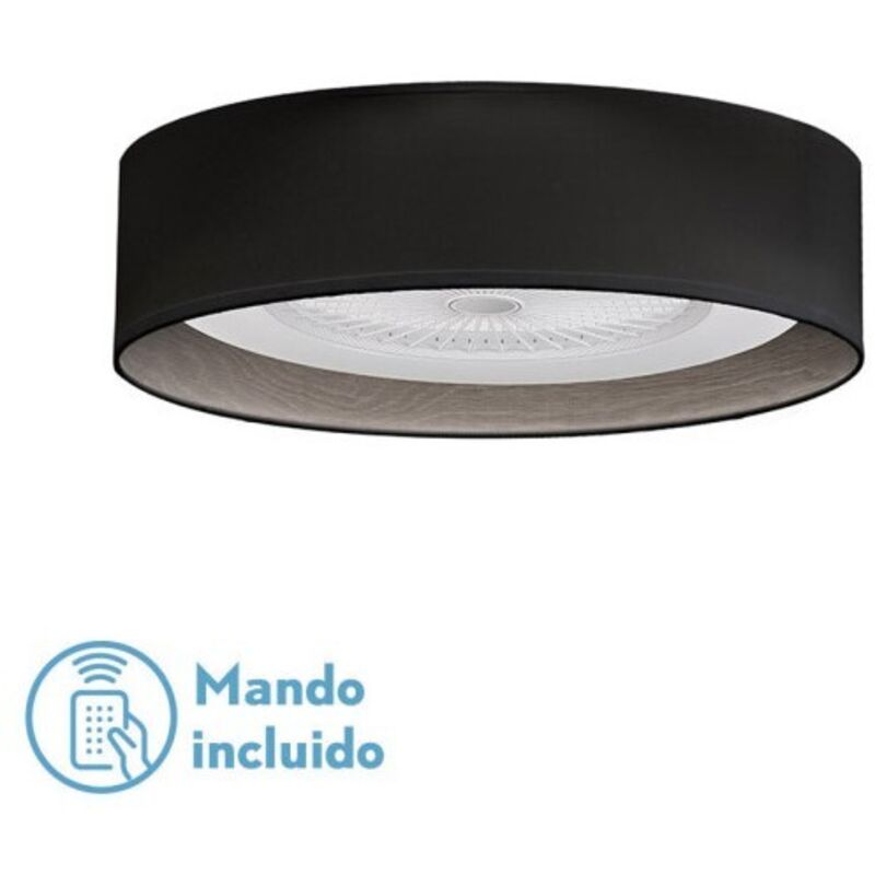 Fabrilamp - Tania Fan 72w Black/Wood Grey 8000lm 5 Blades 3col Remote,memory,reg.Intensity,timer 25x60x60 Cm