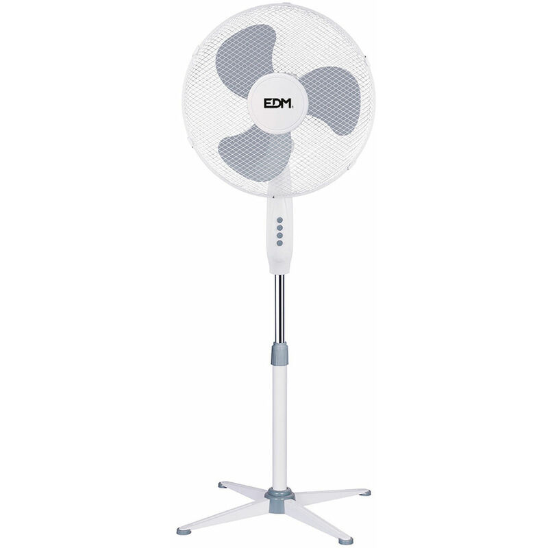 Image of EDM - Ventilatore a Piantana Bianco Grigio 45 w
